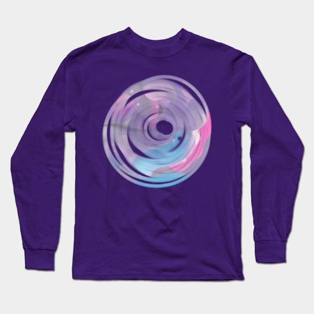 Purple and pink Pastel paint abstract galaxy Long Sleeve T-Shirt by soycarola